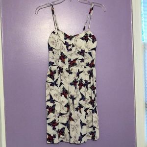 White dress with birds